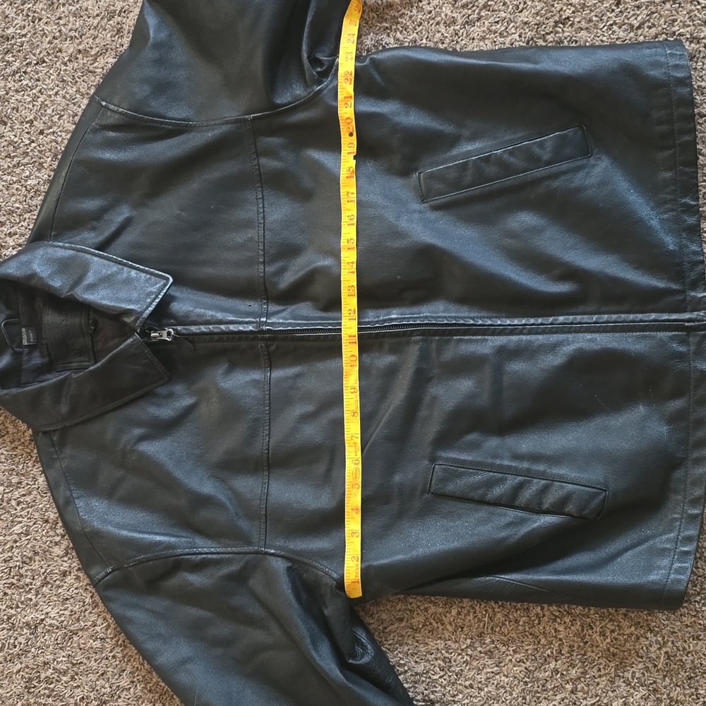 Men's Geniune Black Leather Vintage Jacket - Picture 13 of 14